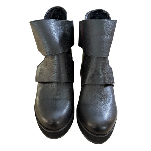Shellys London Womens Leather Platform Ankle Boot Black Size 9 Moto - Picture 7 of 12
